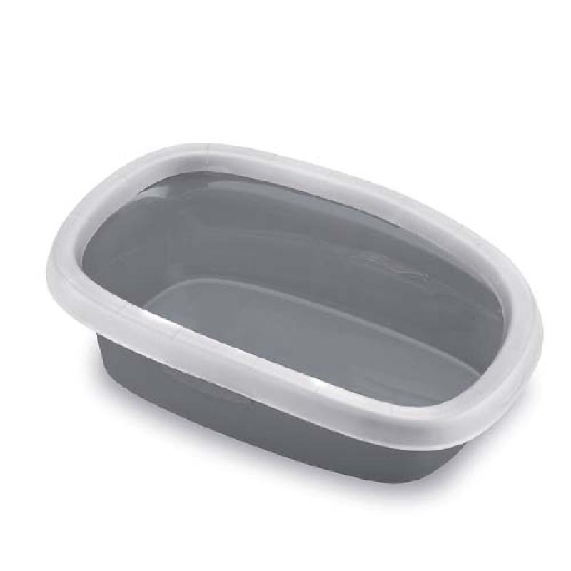Stefanplast Sprint 20 toaleta pro kočky s okrajem šedá/bílá 39x58x17cm Stefanplast