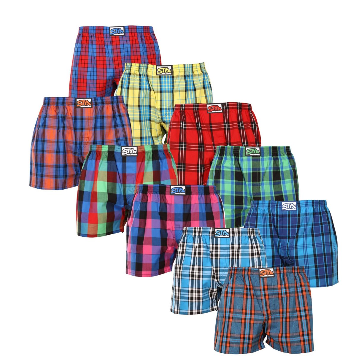 Styx 10PACK pánské trenky klasická guma vícebarevné (10A101234567890) M Styx