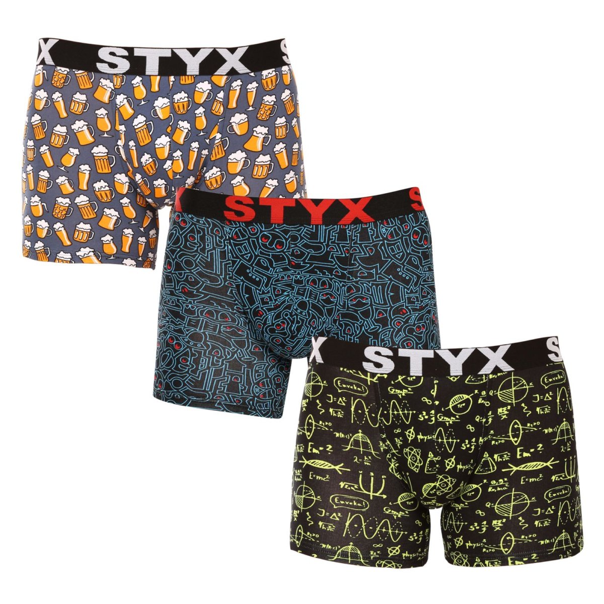 Styx 3PACK pánské boxerky long art sportovní guma vícebarevné (3U12672/2) XXL Styx