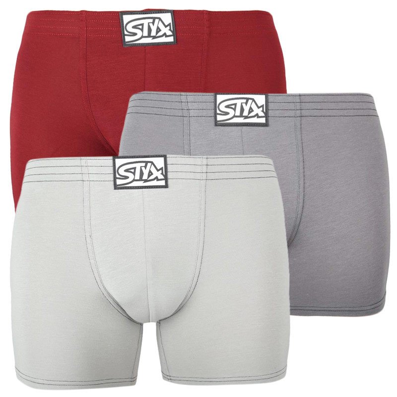 Styx 3PACK pánské boxerky long klasická guma (F10606263) L Styx