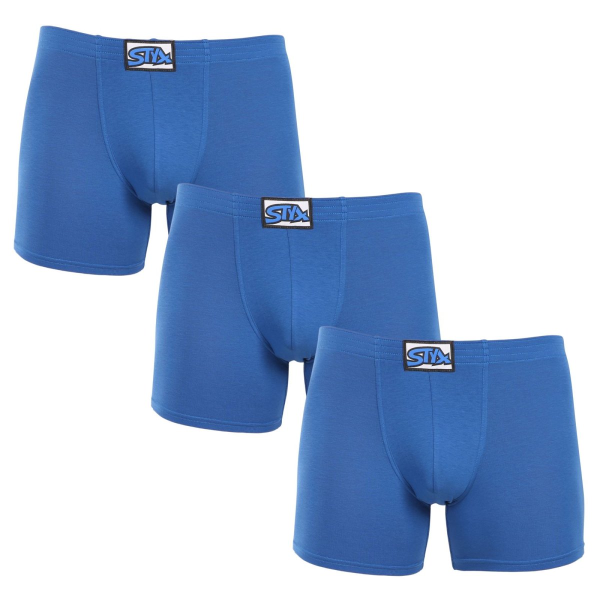 Styx 3PACK pánské boxerky long klasická guma modré (3F1167) L Styx