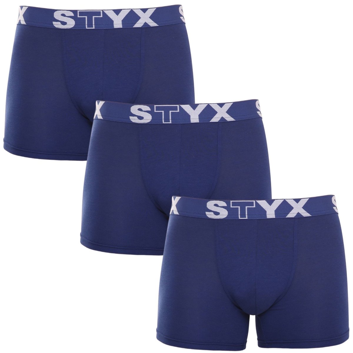 Styx 3PACK pánské boxerky long sportovní guma tmavě modré (3U968) XL Styx
