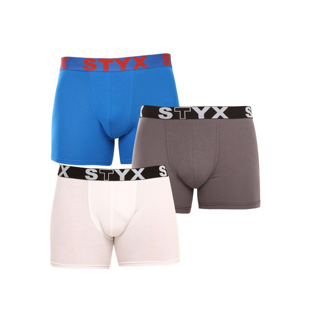 Styx 3PACK pánské boxerky long sportovní guma vícebarevné (3U10137) XXL Styx