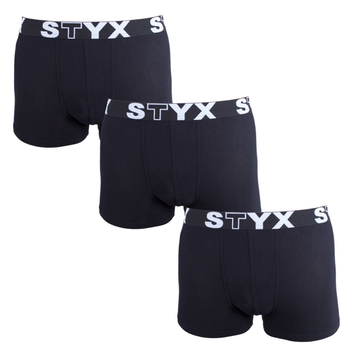 Styx 3PACK pánské boxerky sportovní guma nadrozměr černé (3R960) 4XL Styx