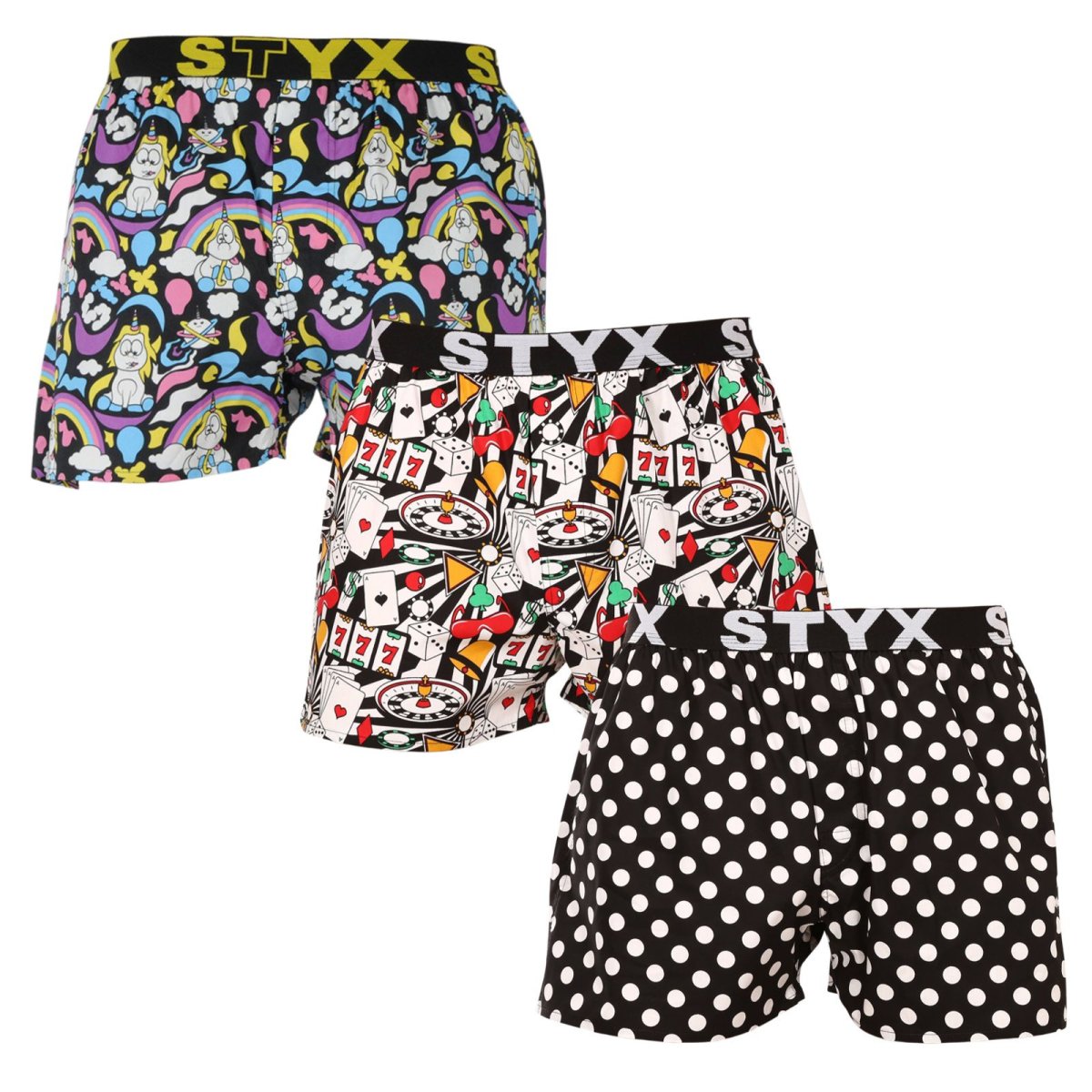 Styx 3PACK pánské trenky art sportovní guma vícebarevné (3B11830) M Styx