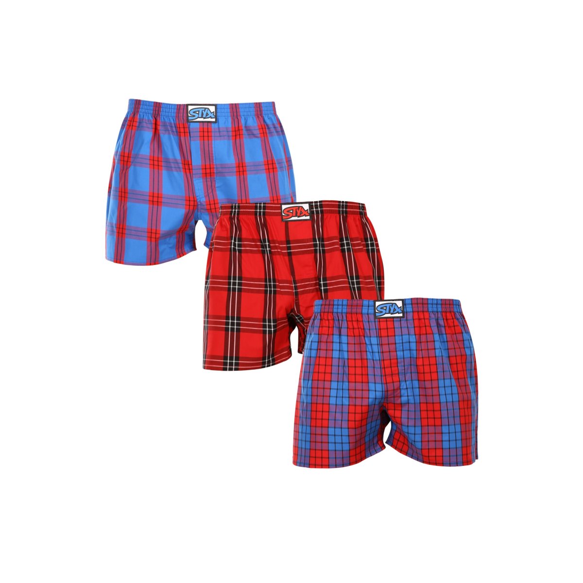 Styx 3PACK pánské trenky klasická guma vícebarevné (3A100116) XL Styx