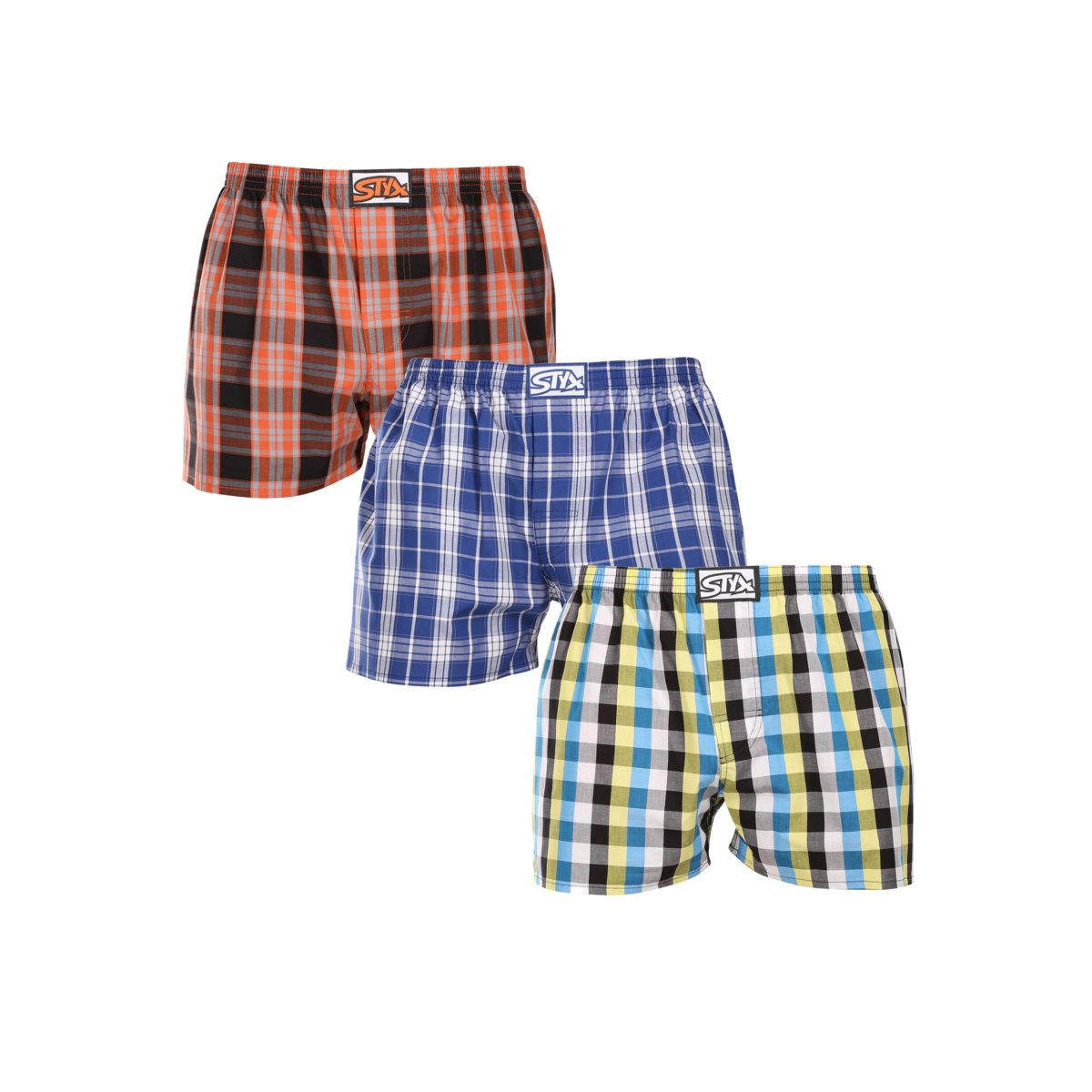 Styx 3PACK pánské trenky klasická guma vícebarevné (3A102426) XXL Styx