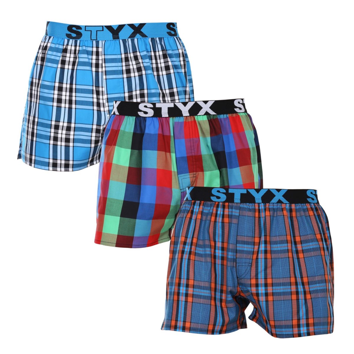 Styx 3PACK pánské trenky sportovní guma vícebarevné (3B100710) S Styx