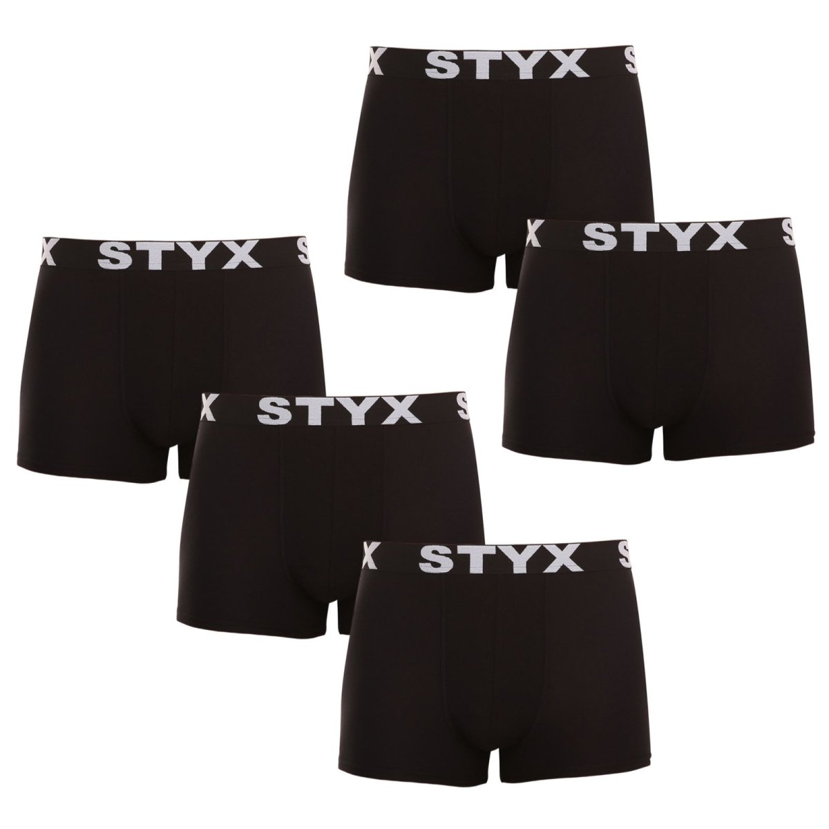 Styx 5PACK pánské boxerky sportovní guma černé (5G960) XL Styx