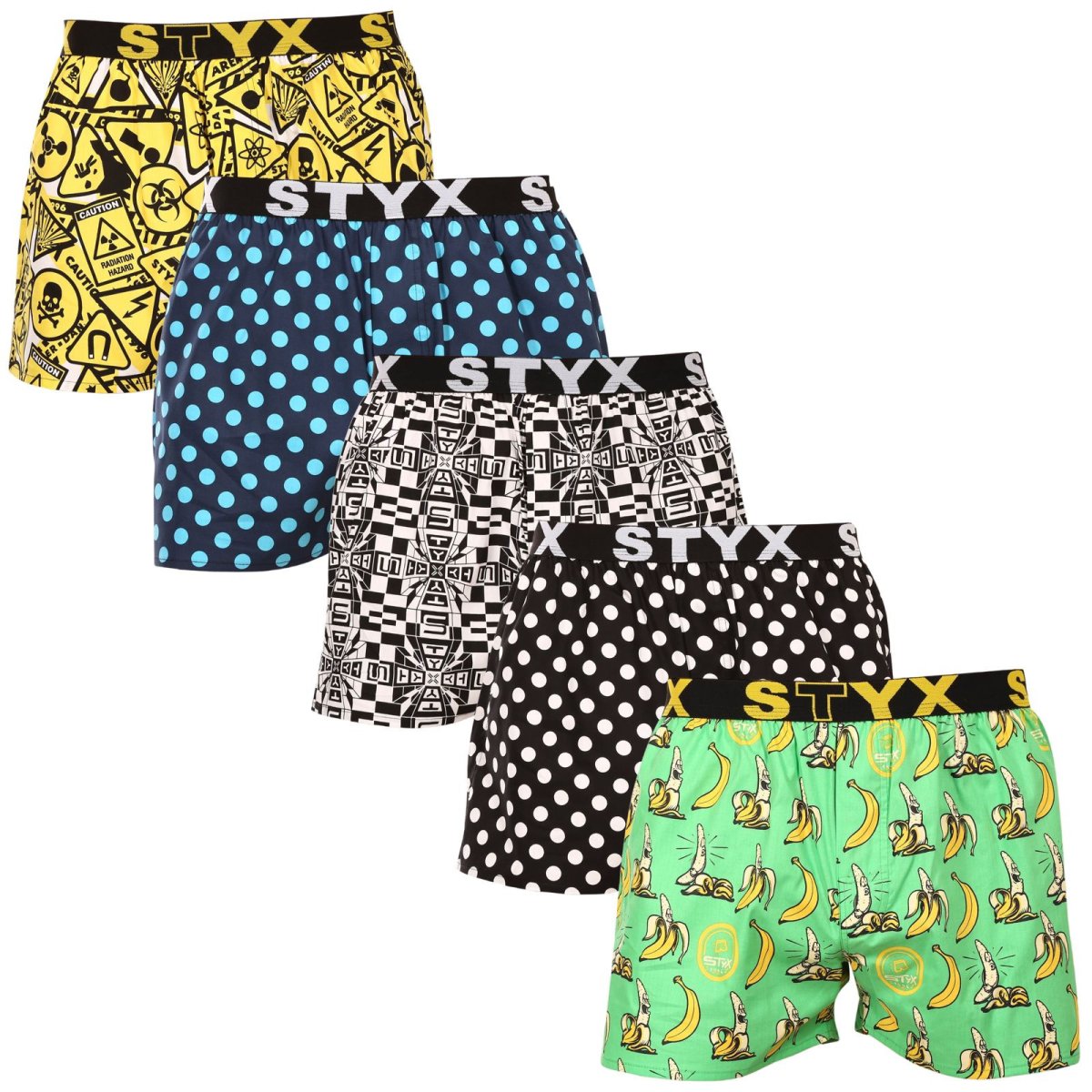 Styx 5PACK pánské trenky art sportovní guma vícebarevné (5B1309501) XL Styx