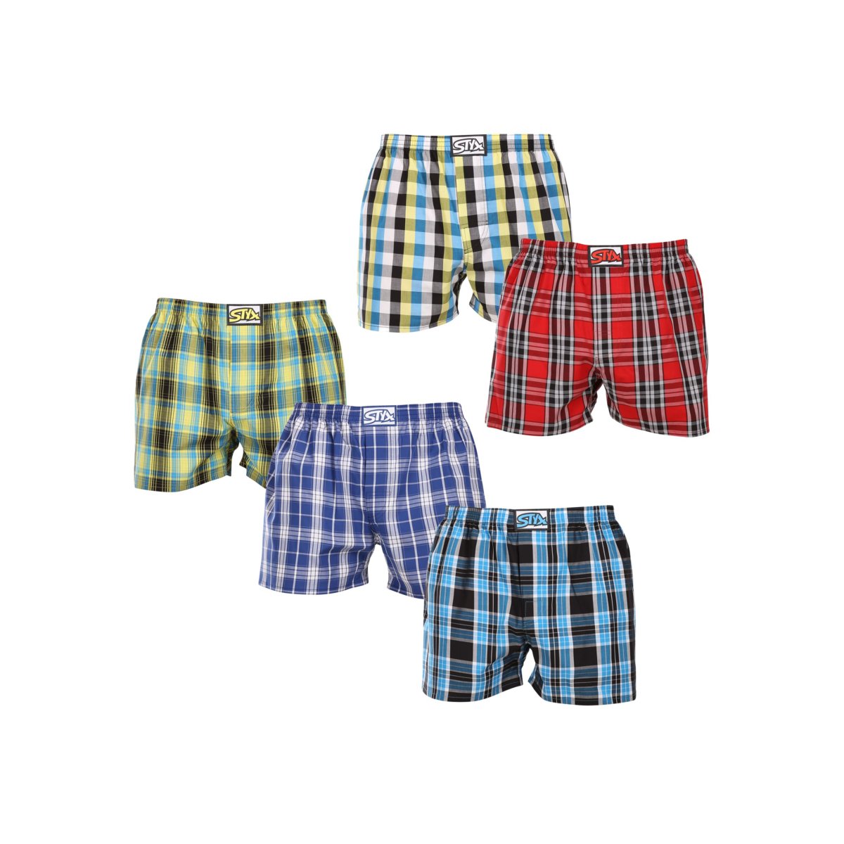 Styx 5PACK pánské trenky klasická guma vícebarevné (5A102125) L Styx
