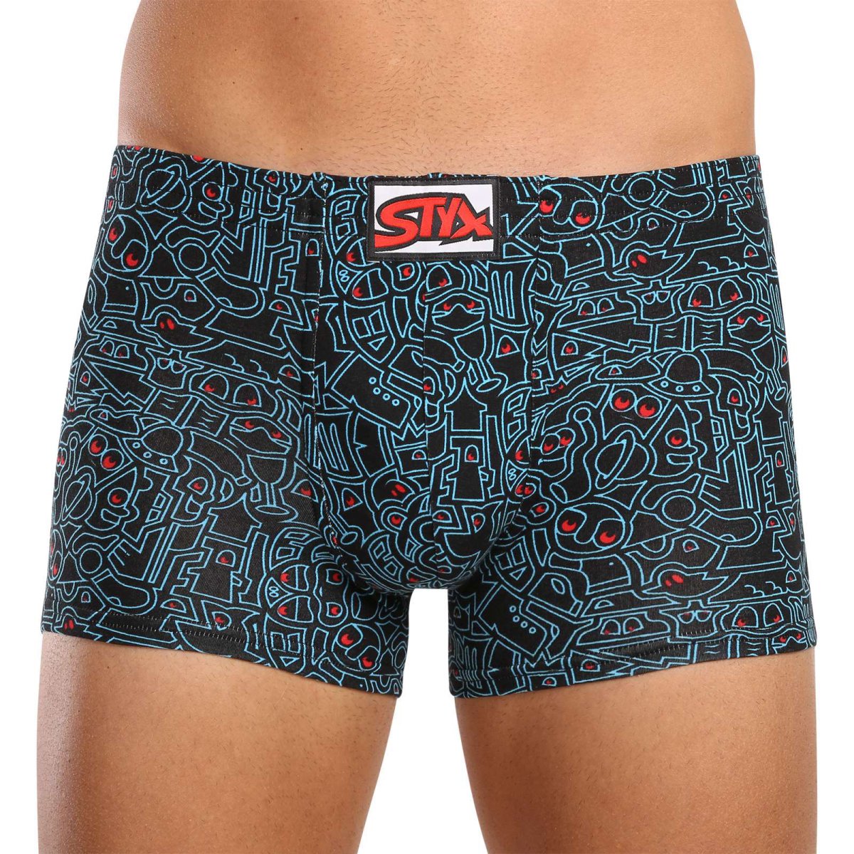 Styx Pánské boxerky art klasická guma doodle (Q1256) L Styx
