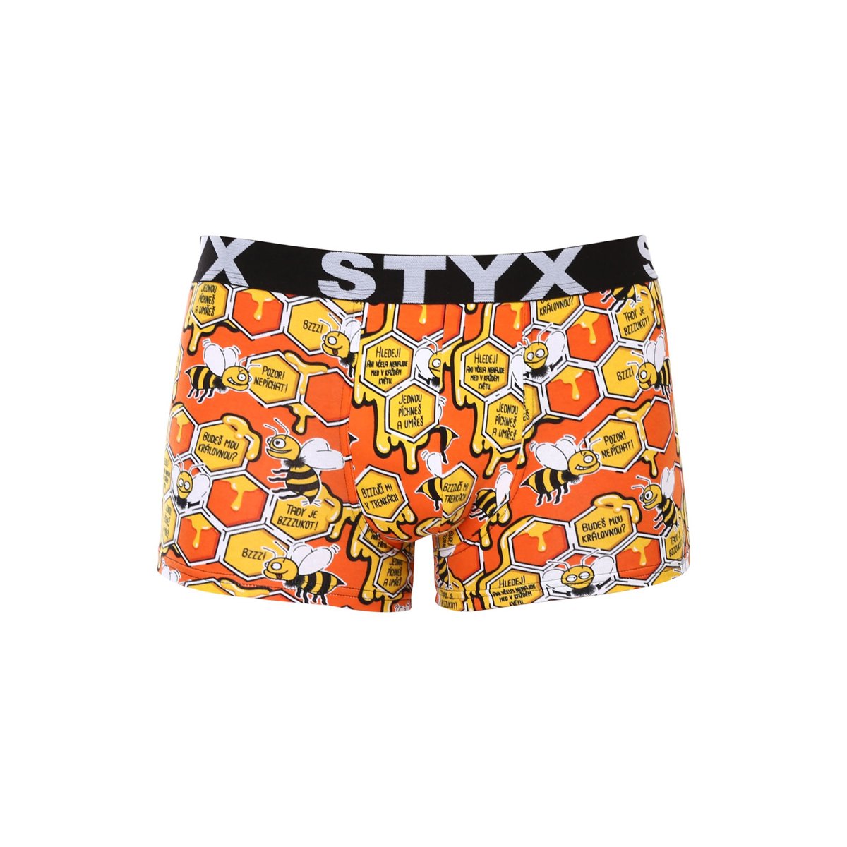 Styx Pánské boxerky art sportovní guma nadrozměr včelky (R1654) 5XL Styx