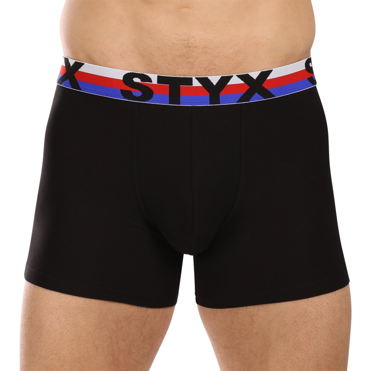 Styx Pánské boxerky long sportovní guma černé trikolóra (U1960) XXL Styx