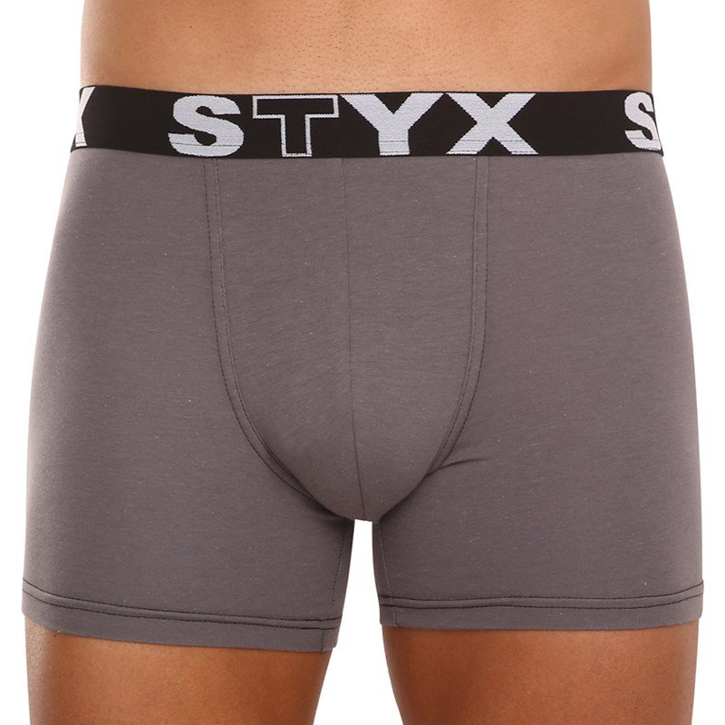 Styx Pánské boxerky long sportovní guma tmavě šedé (U1063) XL Styx
