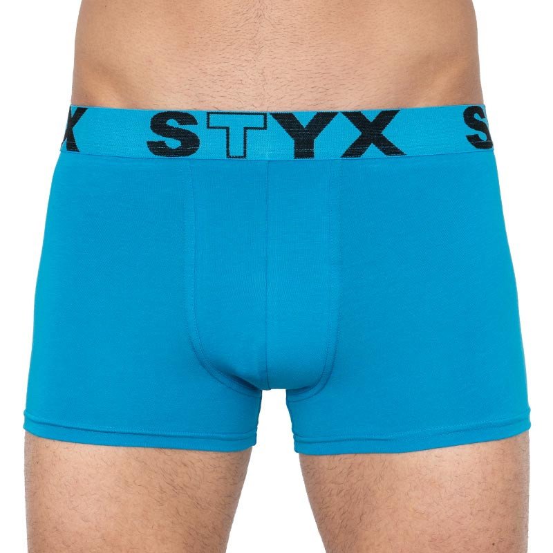 Styx Pánské boxerky sportovní guma nadrozměr světle modré (R969) 5XL Styx