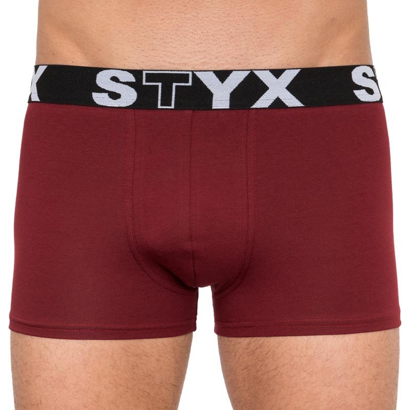 Styx Pánské boxerky sportovní guma vínové (G1060) S Styx