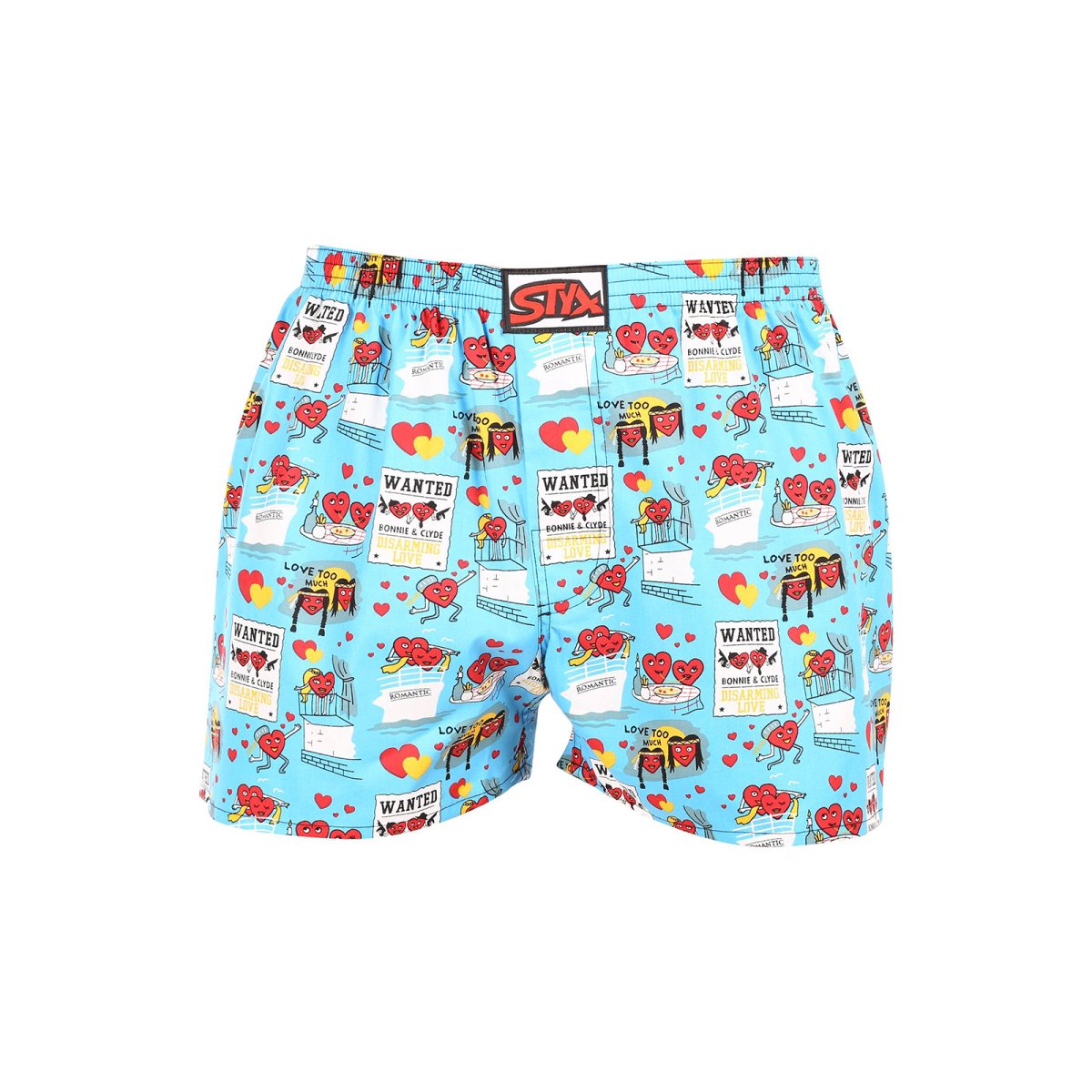 Styx Pánské trenky art klasická guma Valentýn páry (A1756) XL Styx