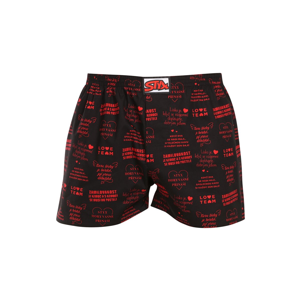 Styx Pánské trenky art klasická guma Valentýn texty (A1757) XXL Styx