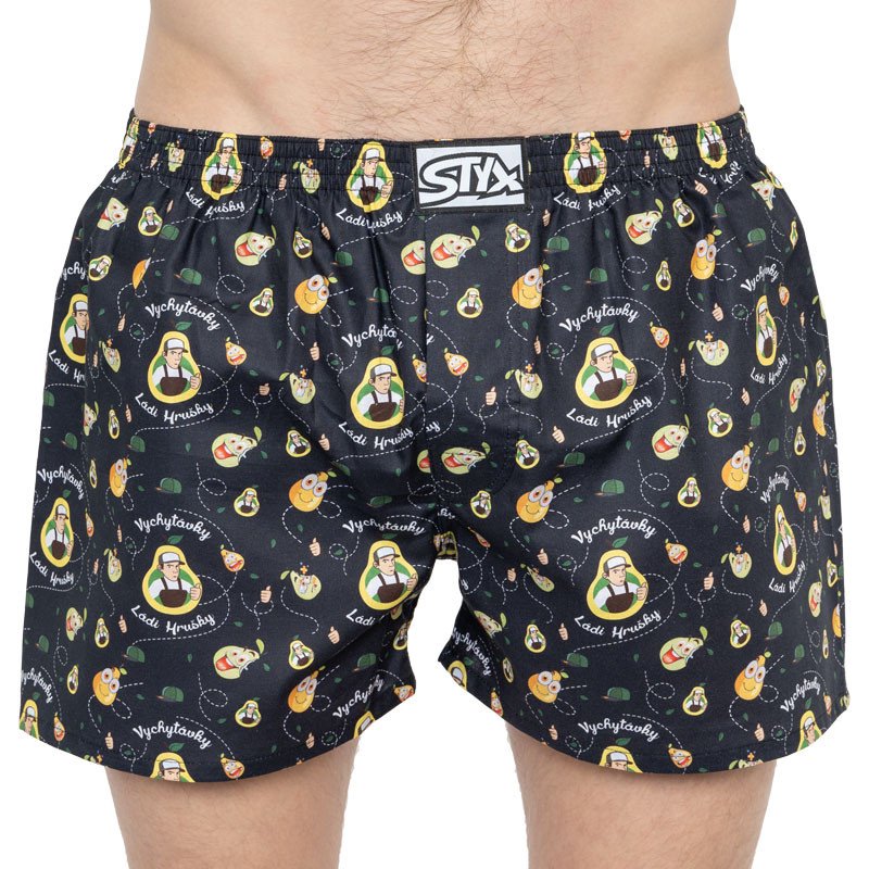 Styx Pánské trenky art klasická guma Vychytávky Ládi Hrušky hruška (A952) XL Styx