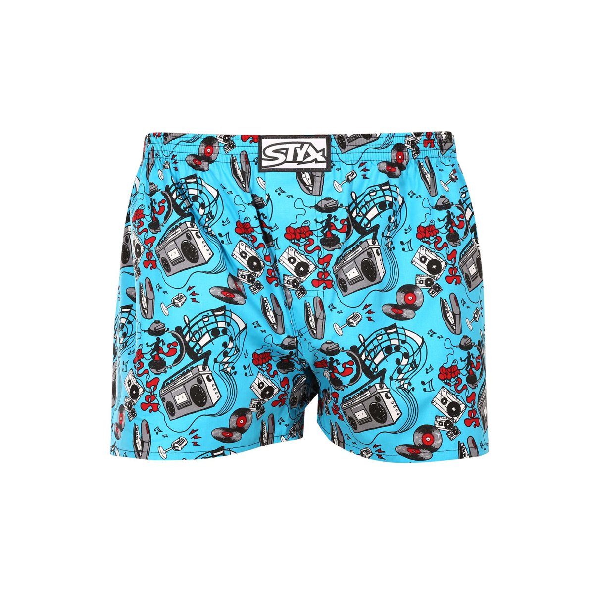 Styx Pánské trenky art klasická guma nadrozměr hudba (E1558) 4XL Styx