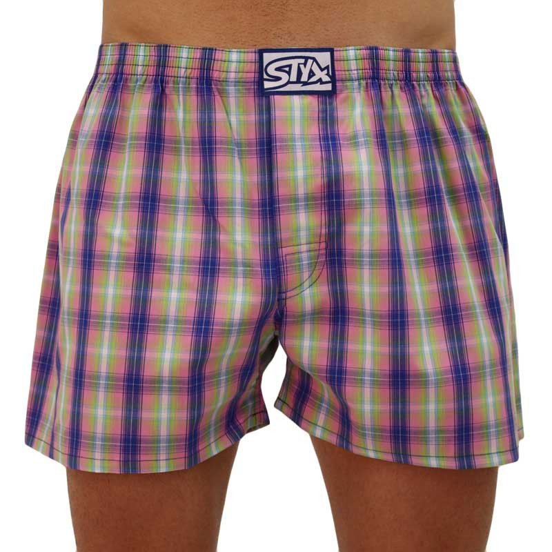 Styx Pánské trenky klasická guma vícebarevné (A108)  XL Styx
