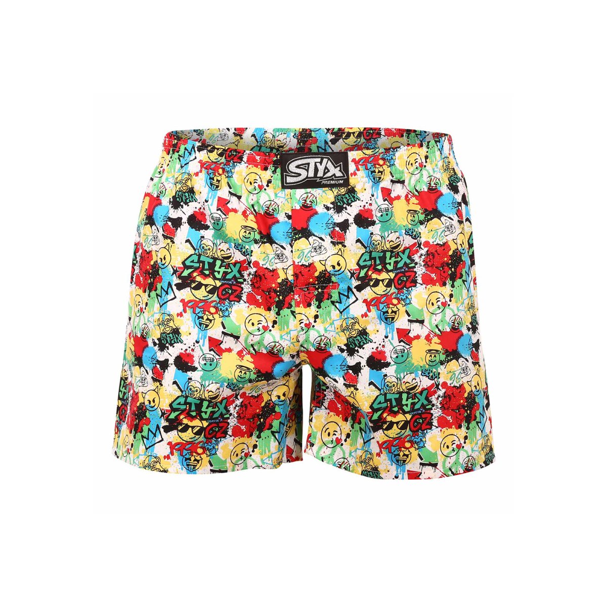 Styx Pánské trenky premium art klasická guma emoji (AP954) XXL Styx
