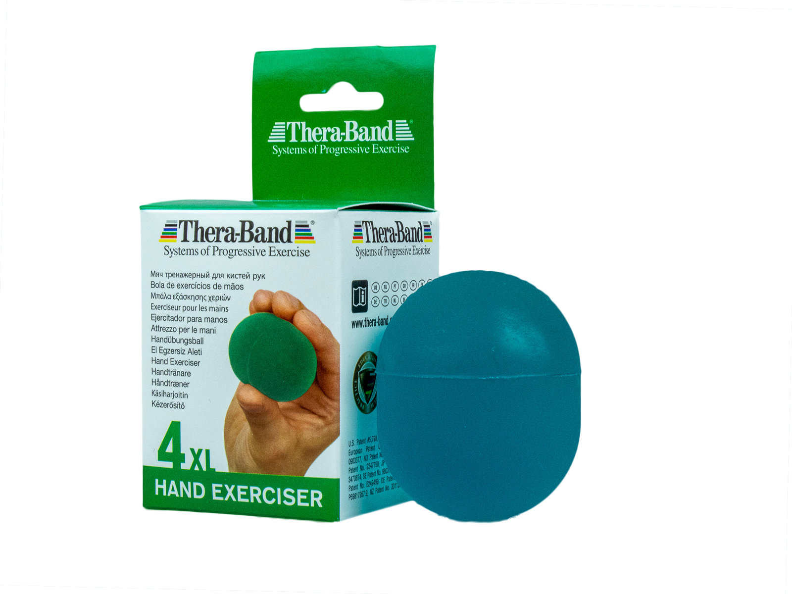 Thera-Band Hand Exerciser XL - posilovač rukou gel. vajíčko středně měkké zelené Thera-Band