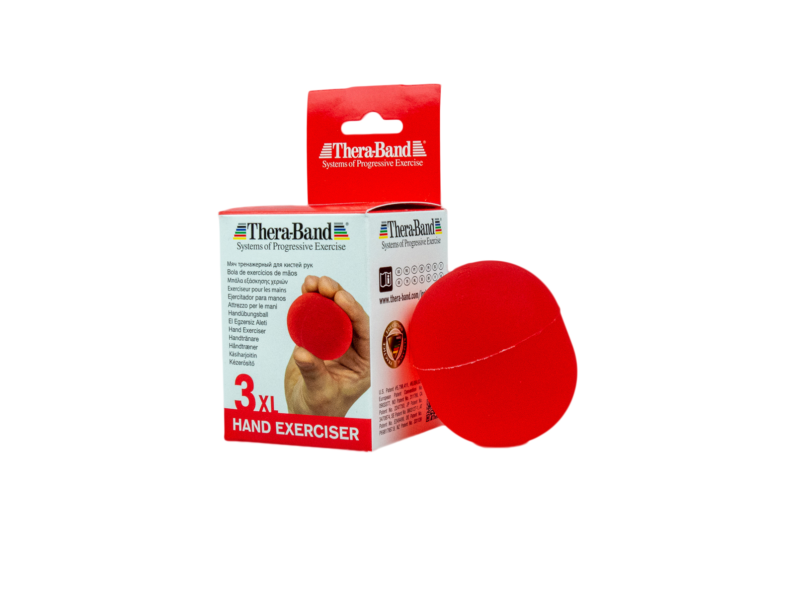 Thera-Band Hand Exerciser XL - posilovač rukou gelové vajíčko červené - měkké Thera-Band