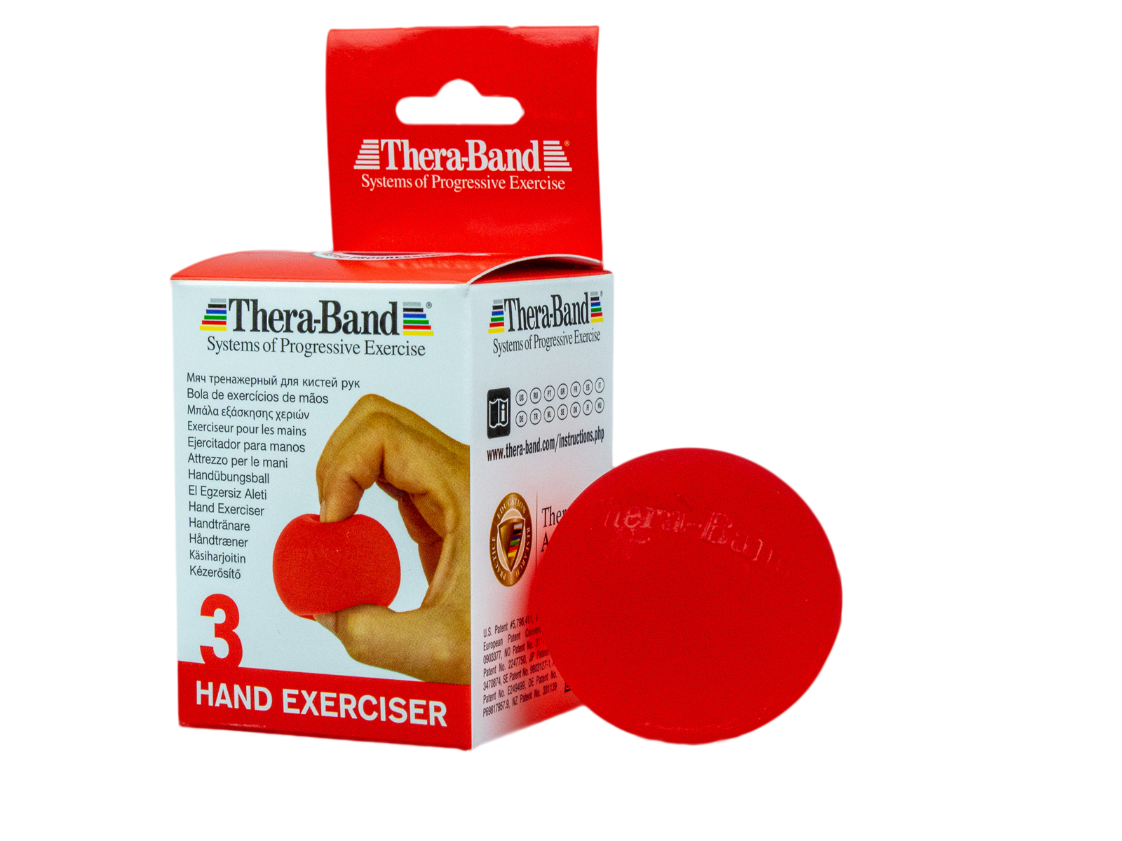 Thera-Band Hand Exerciser - posilovač rukou gelová kulička červená - měkká Thera-Band