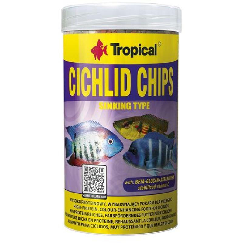 Tropical Cichlid Chips 1000ml/520g vybarvující krmivo pro cichlidy Tropical