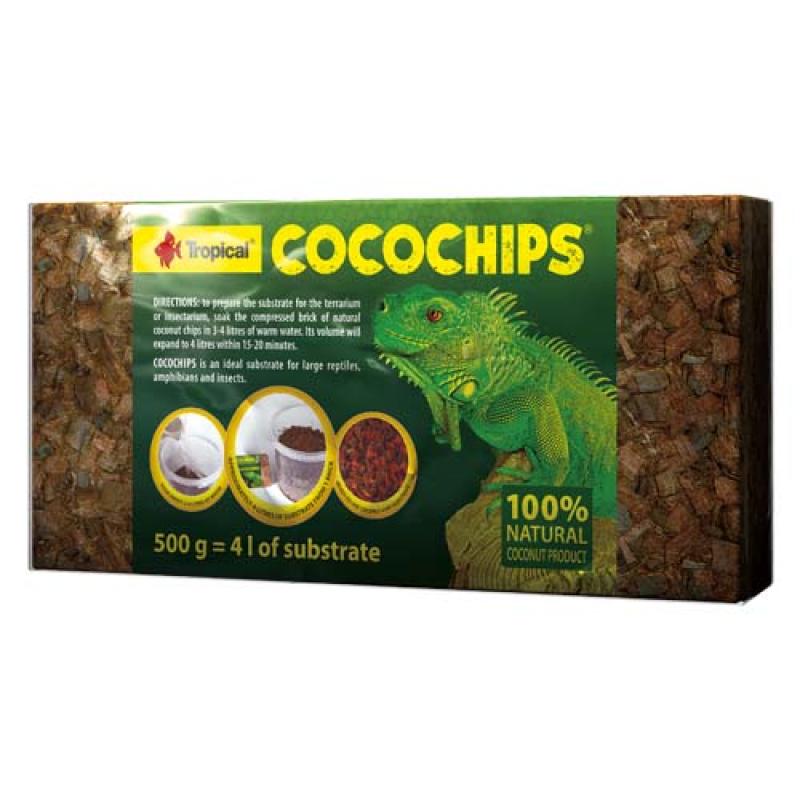 Tropical Cocochips/Coconut Husk Briquette 500g Přírodní kokosová podestýlka do terá Tropical