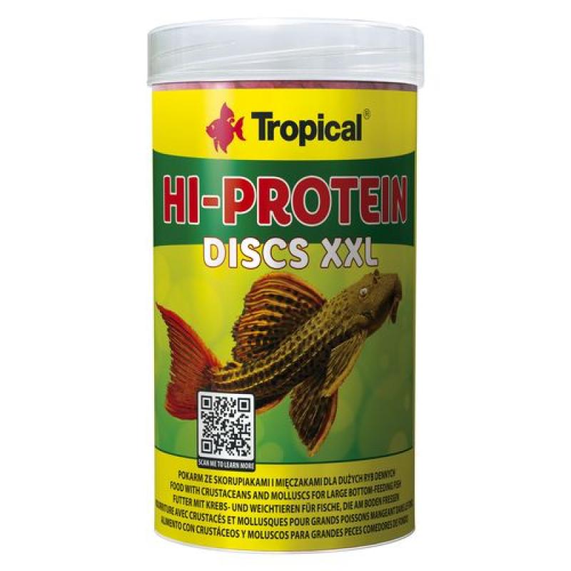 Tropical Hi-Protein Discs XXL 250ml/125g krmivo s korýši a měkkýši pro velké ryby Tropical