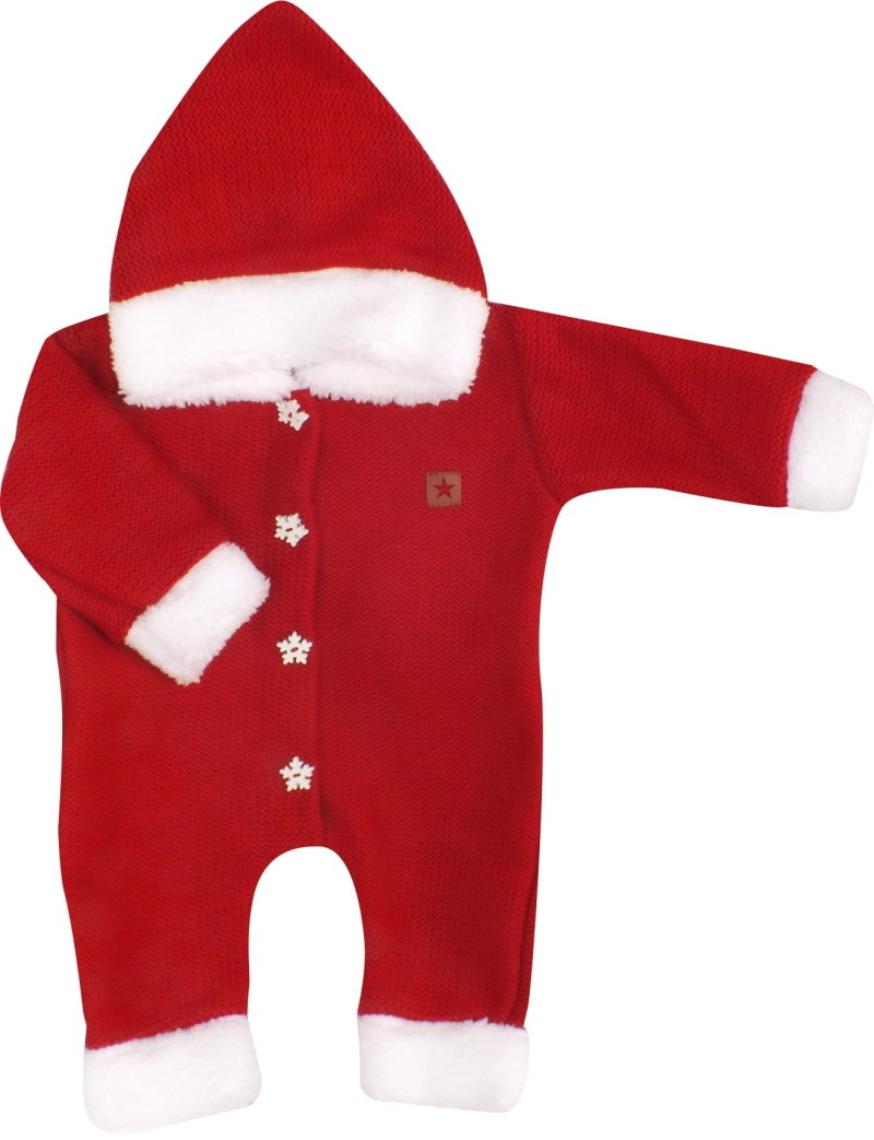 Z&Z Dětský pletený overálek s kapucí Baby Santa