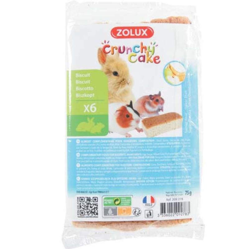 Zolux CRUNCHY CAKE biskvit jablko / banán 6ks 75g Zolux