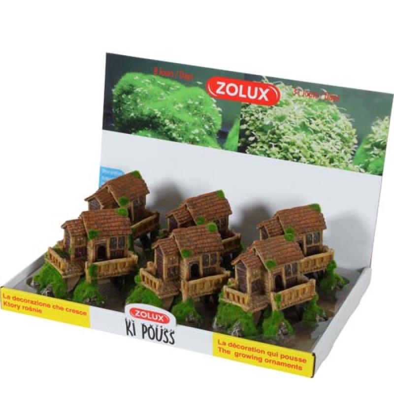 Zolux Dekorace do akvária Chata S se živými semínky mechu 13