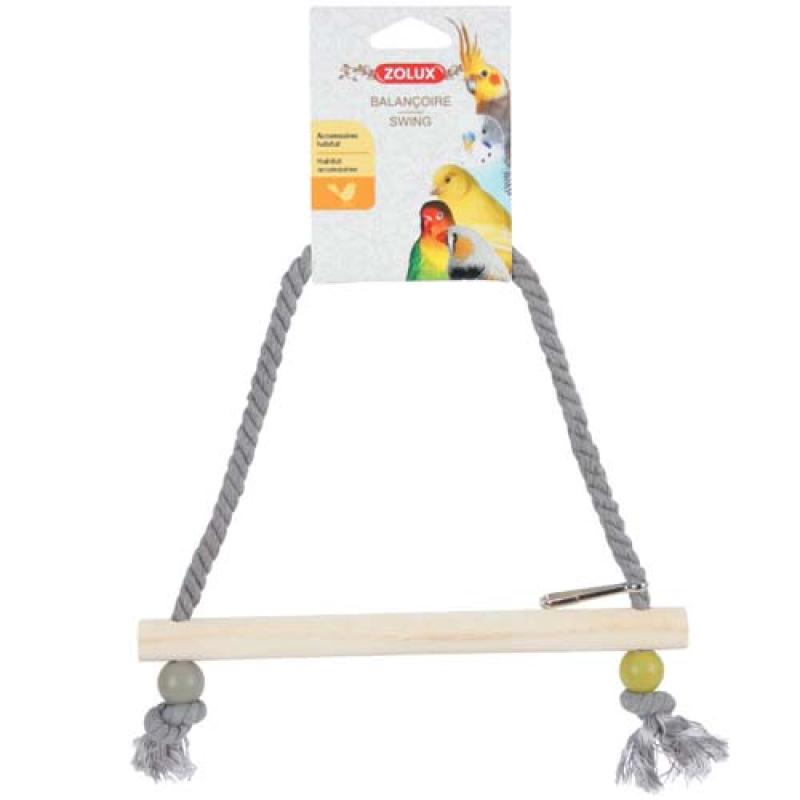 Zolux Houpačka pro ptáky dřevěná s provazem 27cm Zolux