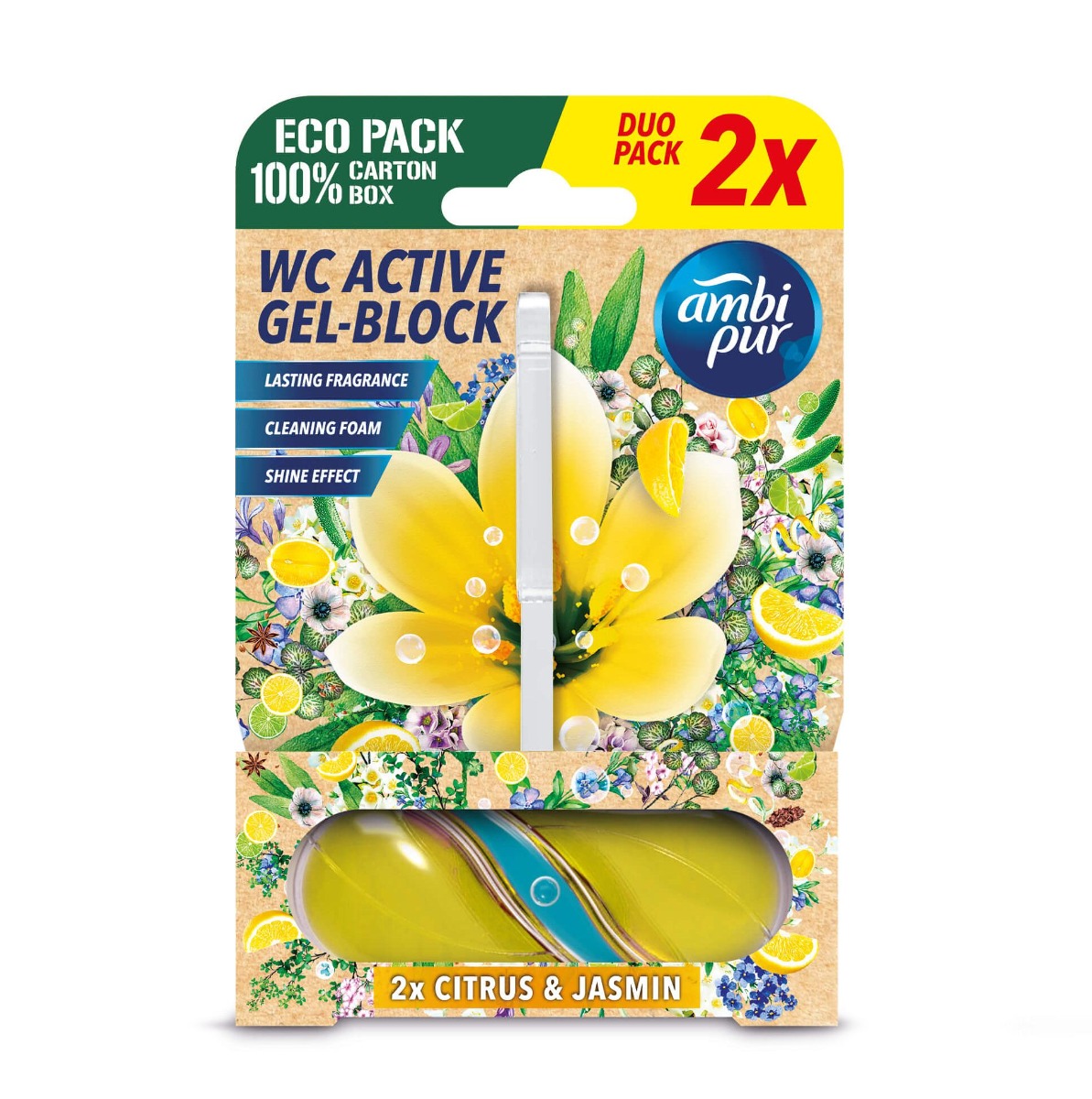 Ambi Pur WC Active gel-blok citron & jasmín 2x45 g Ambi Pur