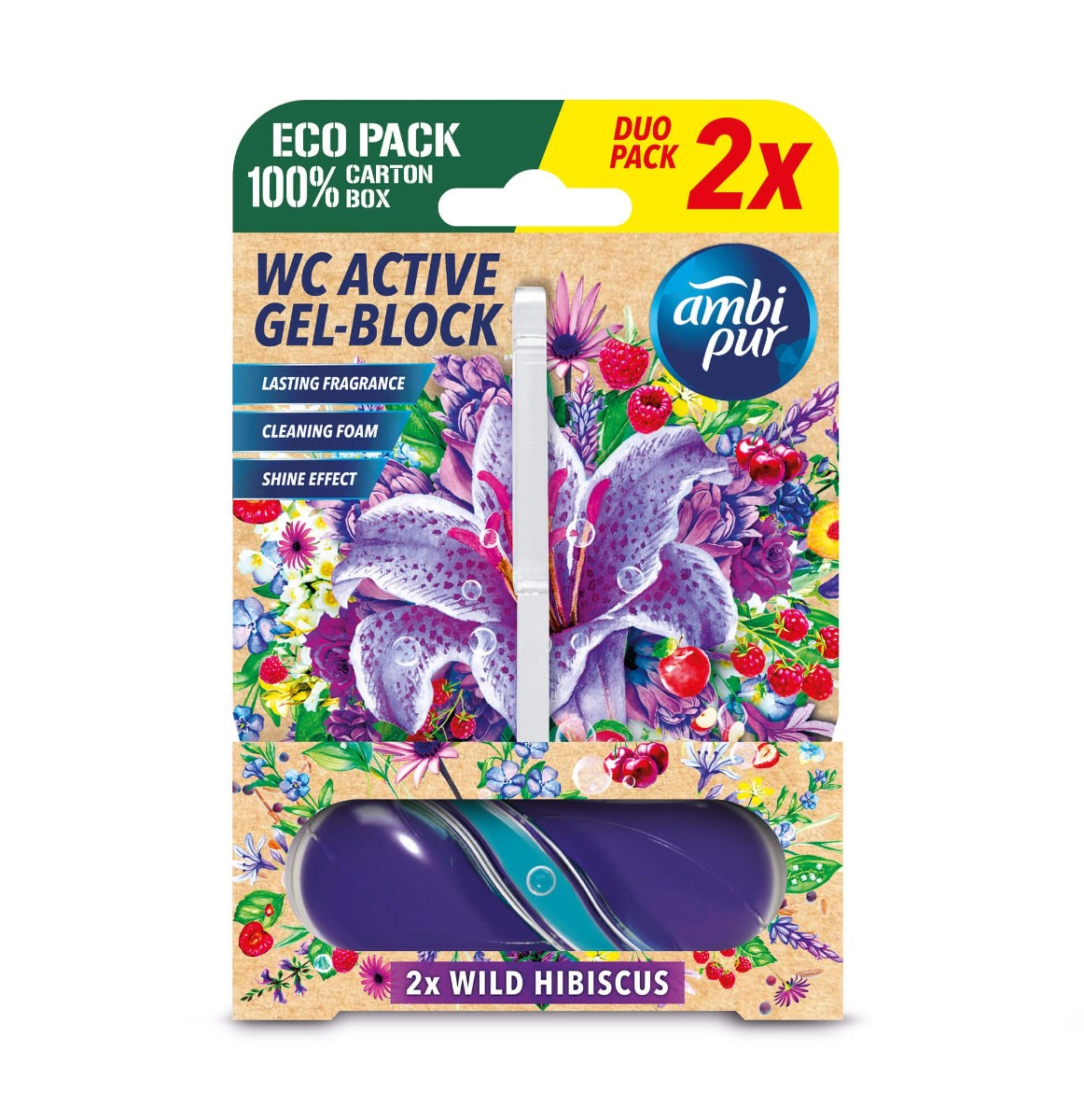 Ambi Pur WC Active gel-blok divoký ibišek 2x45 g Ambi Pur