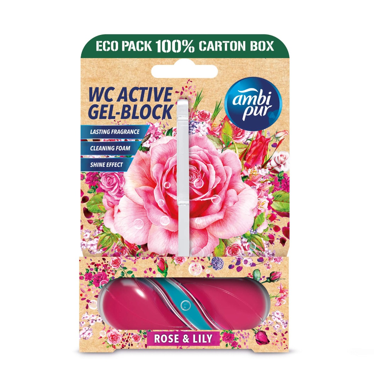 Ambi Pur WC Active gel-blok růže & lilie 45 g Ambi Pur