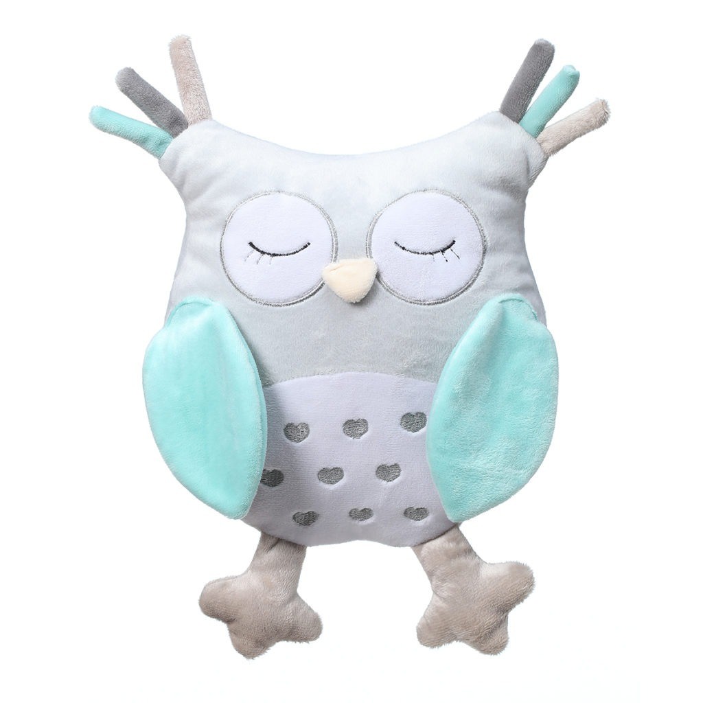 Babyono Plyšová hračka s chrastítkem Owl Sofia - modrá Babyono