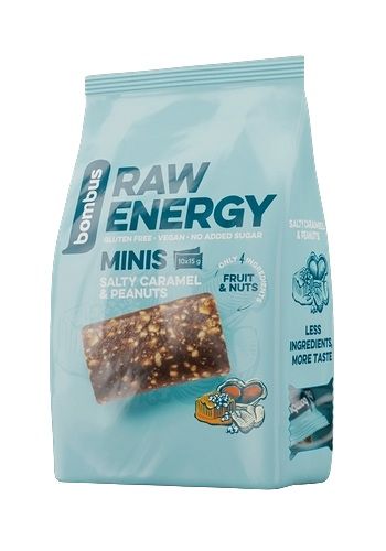Bombus Raw Energy Minis Salty caramel & peanuts 10x15 g Bombus