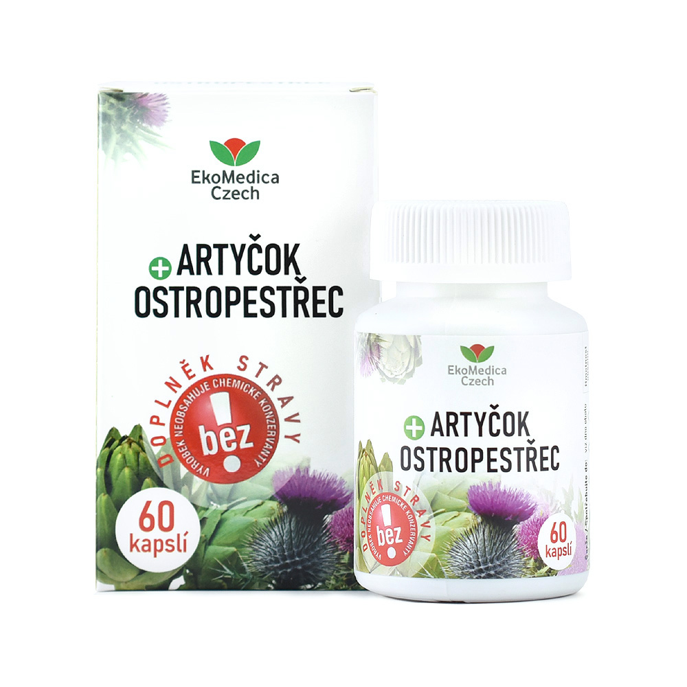 Ekomedica Artyčok + ostropestřec 60 kapslí Ekomedica