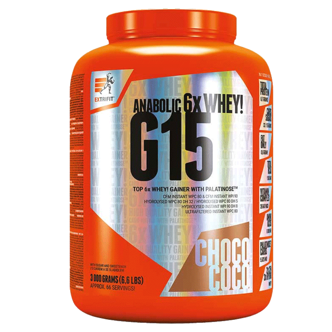 Extrifit G15 Anabolic Gainer 3kg - jahoda