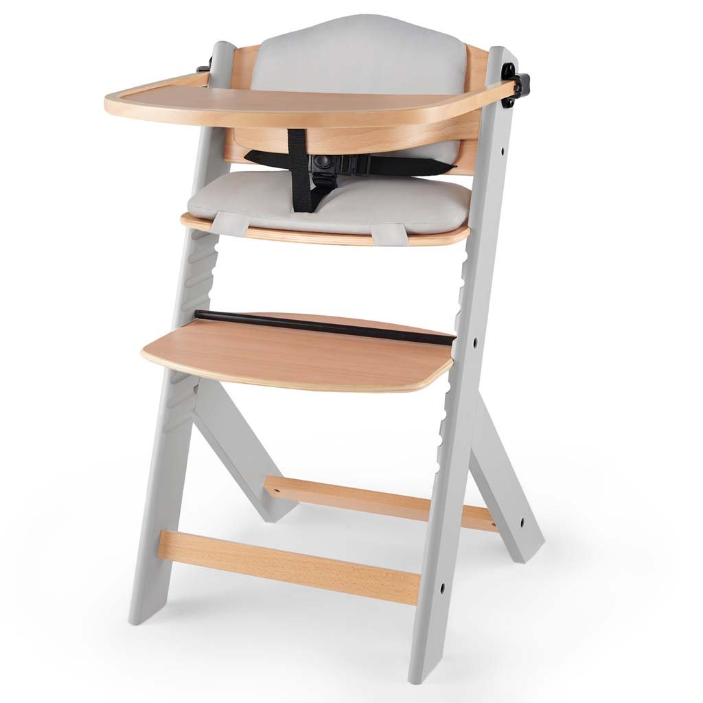 Kinderkraft Židlička jídelní Enock s polstrováním Grey wooden