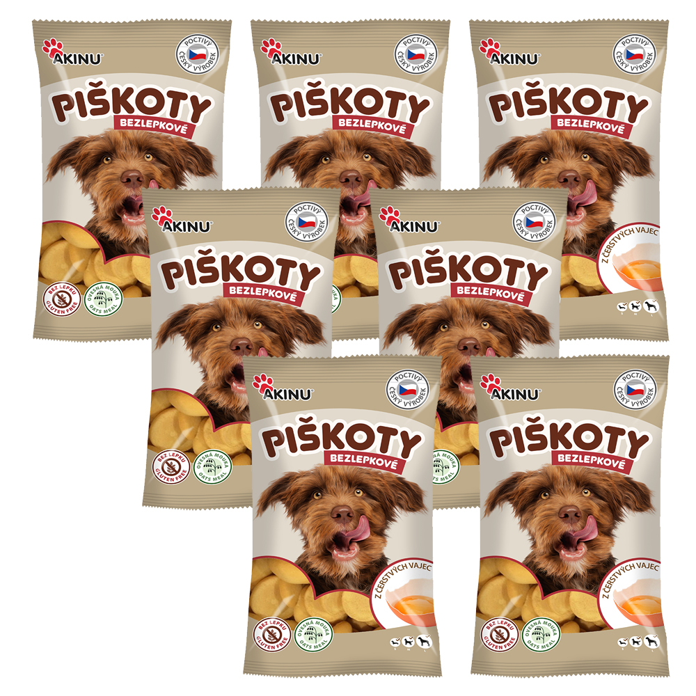 Akinu Bezlepkové piškoty pamlsek pro psy 7 x 120 g Akinu