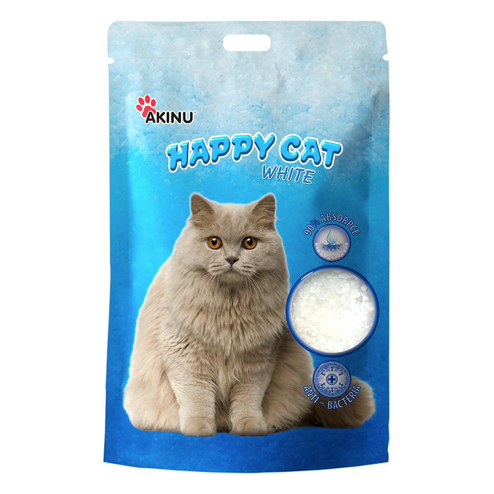 Akinu HAPPY CAT silika gel bílý stelivo pro kočky 16 l Akinu
