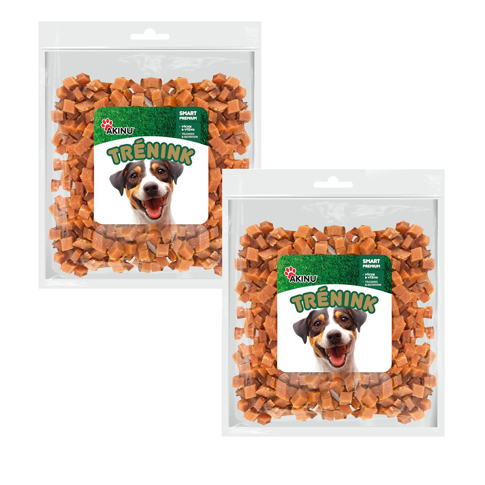 Akinu Trénink Kachní kostky pamlsek pro psy 2 x 400 g Akinu