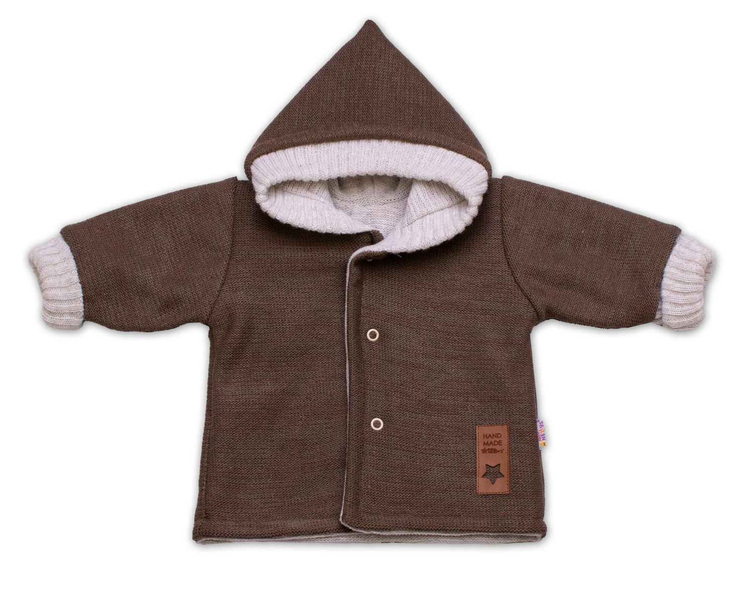 Baby Nellys Rostoucí oboustranný svetřík s kapucí Hand Made