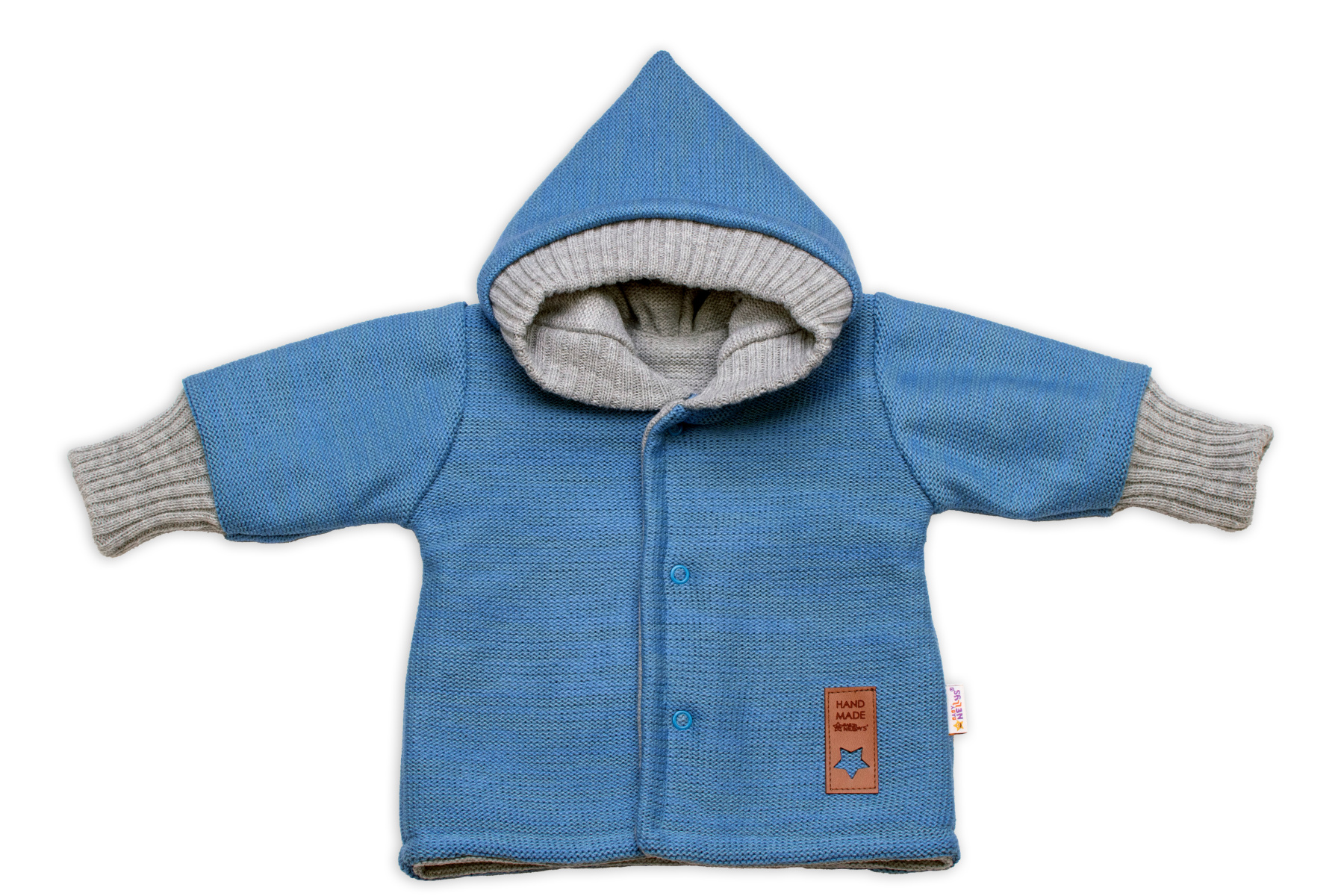 Baby Nellys Rostoucí oboustranný svetřík s kapucí Hand Made
